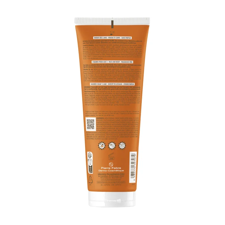 Av&egrave;ne Eau Thermale Latte Bambino Protezione Solare molto alta SPF 50+, Tripla resistenza Acqua sabbia e sudore, Alta tollerabilit&agrave; pelle sensibile, 250ml