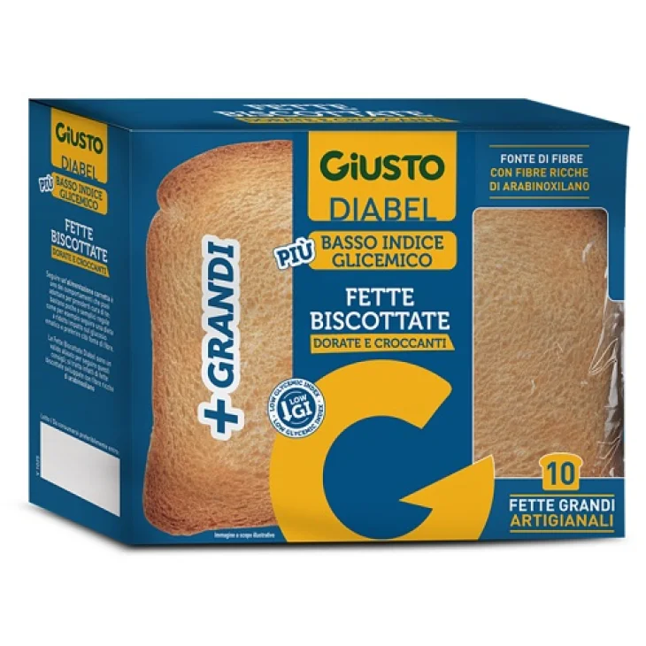 Giusto Diabel Fette Biscottate a Basso Indice Glicemico 150 g Nuova Ricetta