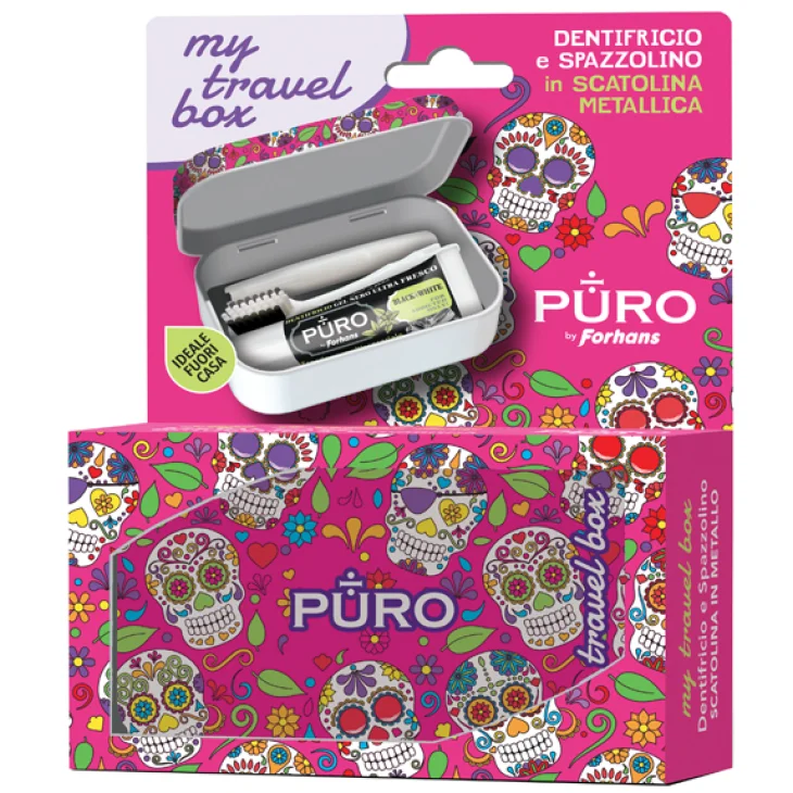 Forhans My Travel Box Teschi Rosa 1 Spazzolino + 1 Dentifricio Black 12 ml