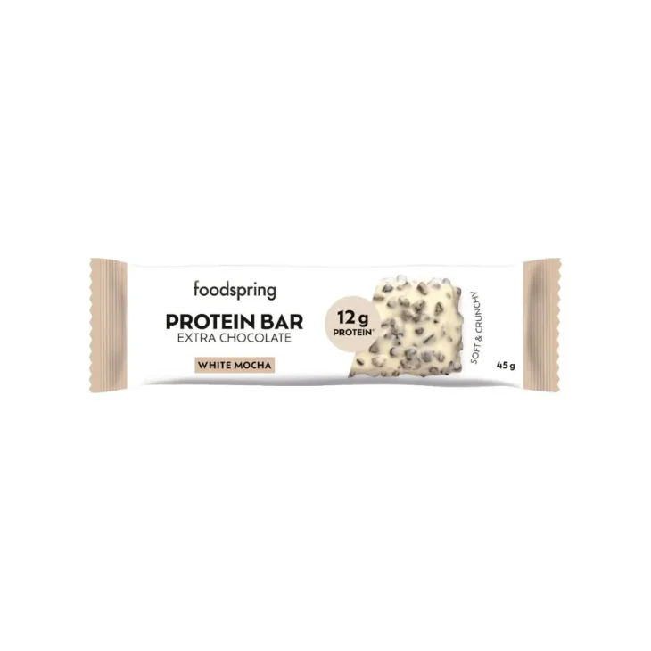 Foodspring Barretta Proteica Cioccolato Bianco Mocha 45 g 