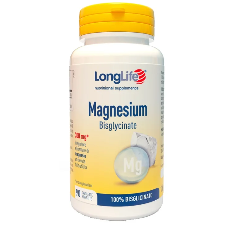 Longlife Magnesium Bisglycinate Integratore di Magnesio 90 tavolette