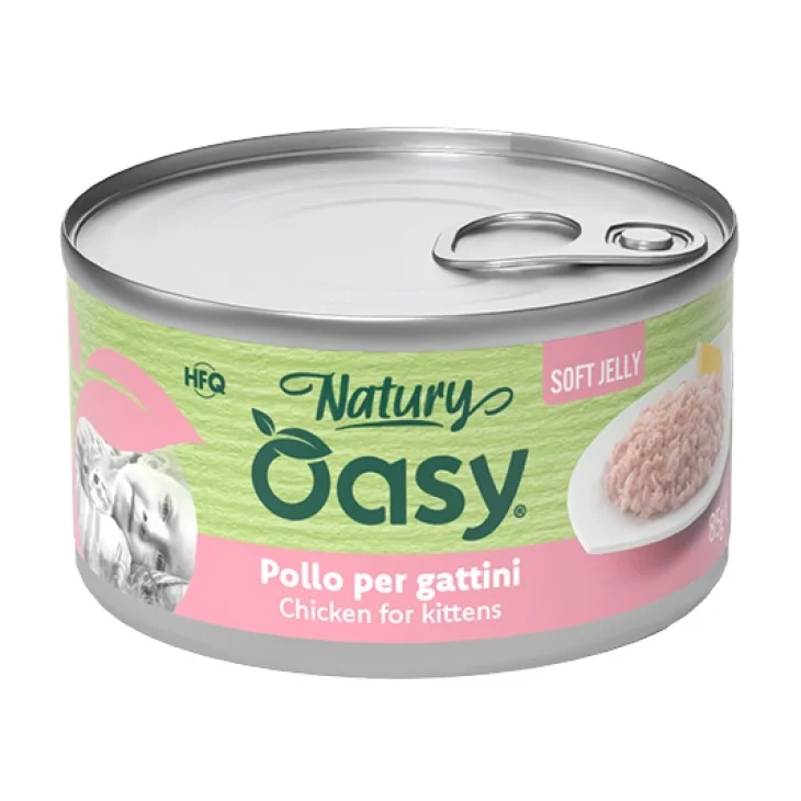 OASY WET CAT NATURY SOFT JELLY POLLO PER GATTINI LATTINA 85G