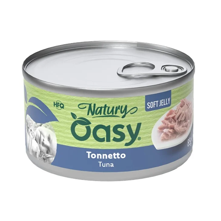 Oasy Wet Cat Natury Soft Jelly Cibo Umido per Gatti Gusto Tonnetto 85 g