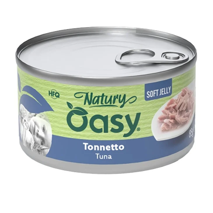 Oasy Wet Cat Natury Soft Jelly Cibo Umido per Gatti Gusto Tonnetto 150 g