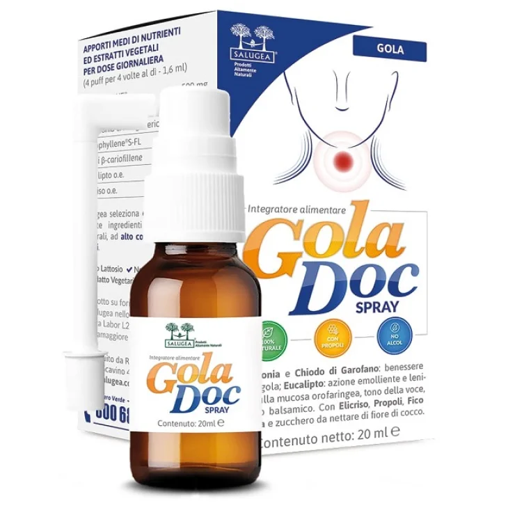 Salugea Goladoc Spray Naturale per il Benessere della Gola con Propoli 20 ml