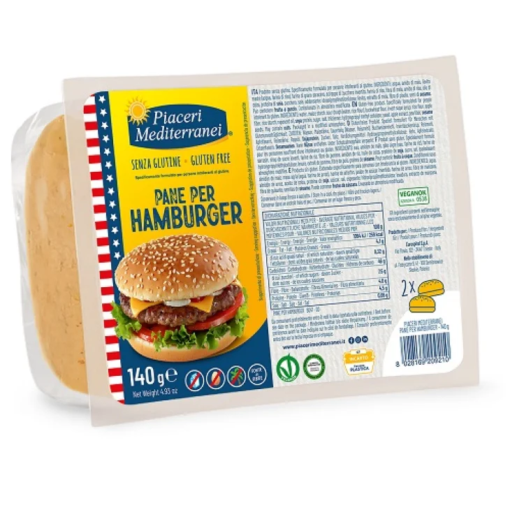 Piaceri Mediterranei Pane per Hamburger Senza Glutine 2x70grammi