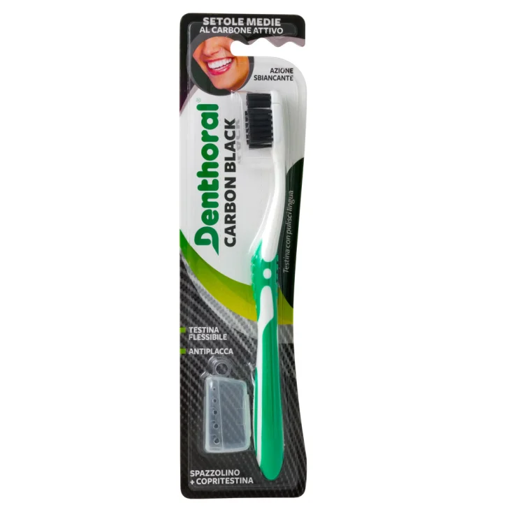 Denthoral Spazzolino da Denti Carbon Black con Setole al Carbone Nero 1 spazzolino Denthoral Spazzolino da Denti Carbon Black con Setole al Carbone Nero 1 spazzolino
