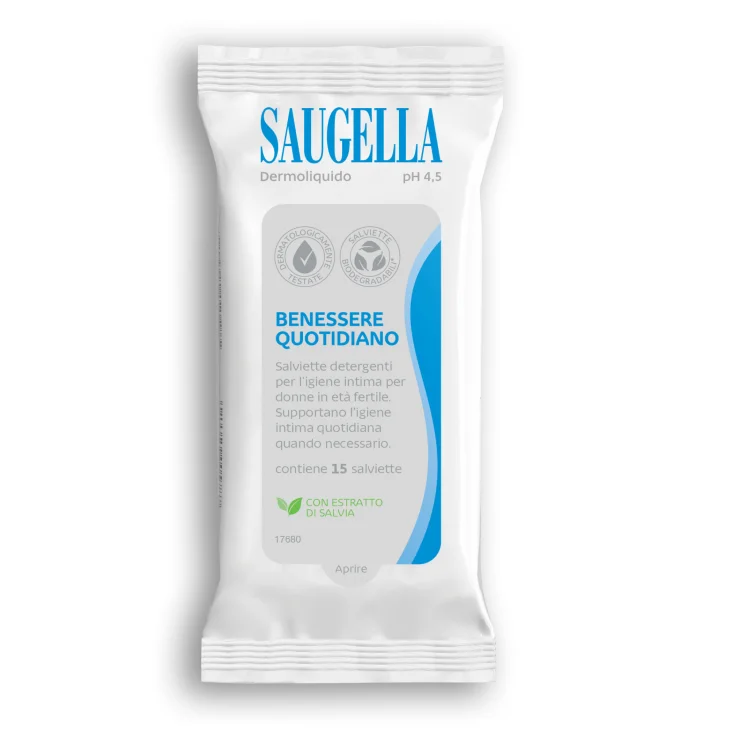 Saugella Dermoliquido Salviette Intime 15 pezzi