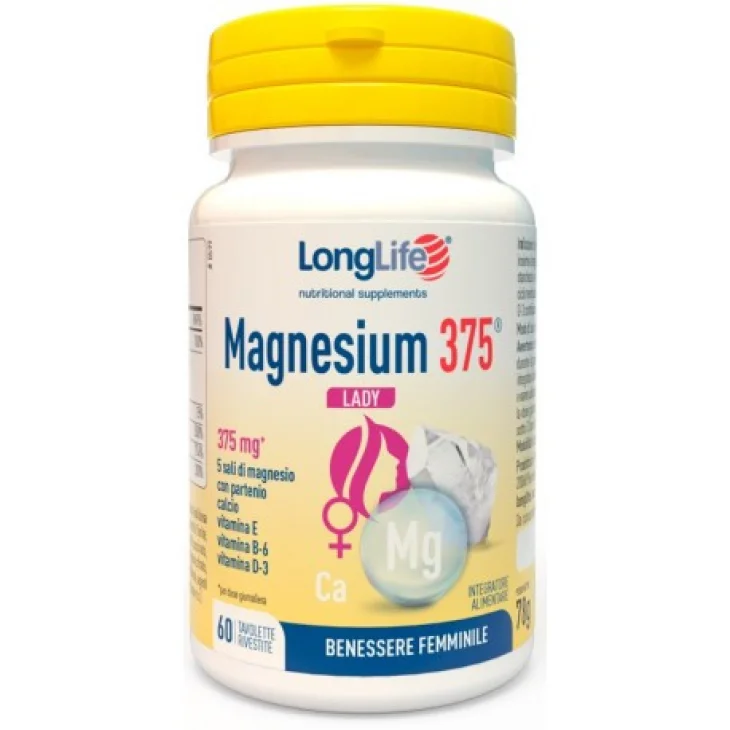 Longlife Magnesium 375 Lady Integratore Ciclo Mestruale E Attività Ormonale 60 Tavolette Longlife Magnesium 375 Lady Integratore Ciclo Mestruale E Attività Ormonale 60 Tavolette