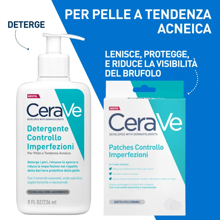 CeraVe Patches Idrocolloidali Anti Brufoli Per Pelli a Tendenza Acneica Trasparenti e Invisibili sulla Pelle 22 pezzi