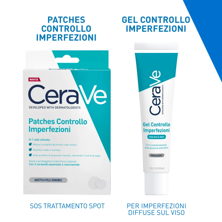 CeraVe Patches Idrocolloidali Anti Brufoli Per Pelli a Tendenza Acneica Trasparenti e Invisibili sulla Pelle 22 pezzi