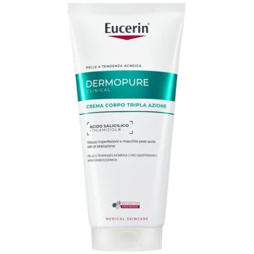 Eucerin Dermopure Crema Corpo Tripla Azione Acido Salicilico per Macchie Esfoliante e Idratante 200 ml