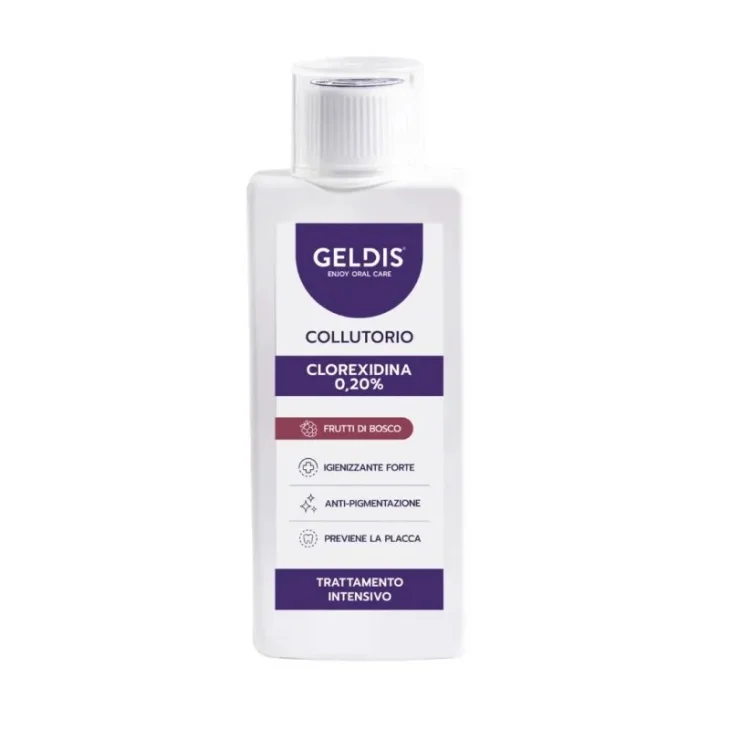 Geldis Collutorio Clorexidina 0,20% Aroma Frutti di Bosco 200 ml Geldis Collutorio Clorexidina 0,20% Aroma Frutti di Bosco 200 ml
