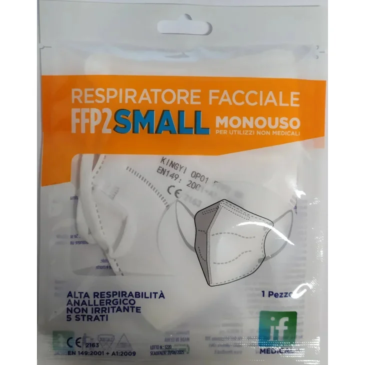 Mascherina FFP2 Modello 601 Bianca Monouso 1 Pezzo
