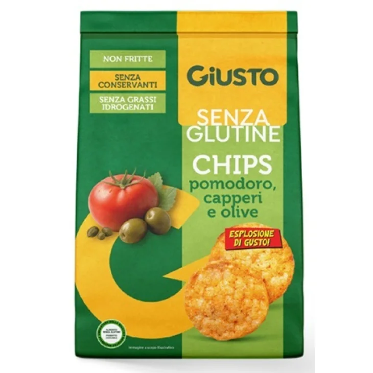 Giusto Chips Senza Glutine Gusto Pomodoro Capperi e Olive 40 g