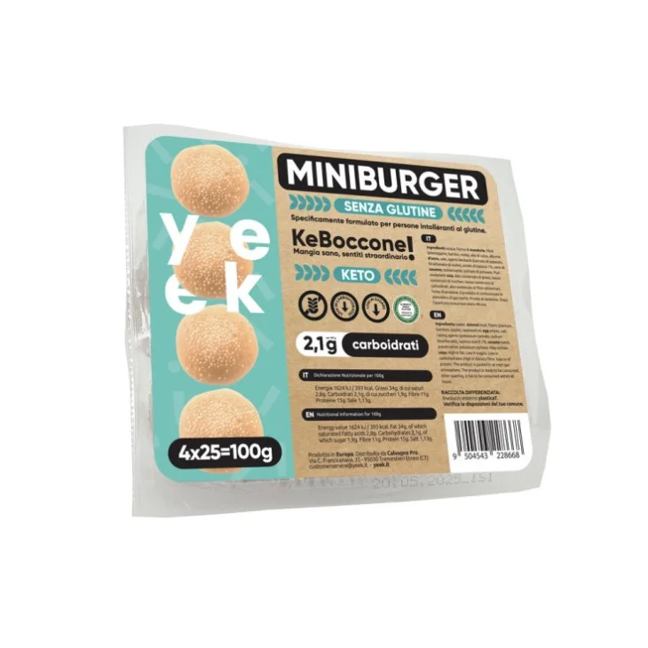 Yeek! Ke Boccone Mini Burger Senza Glutine 4 Pezzi da 25g
