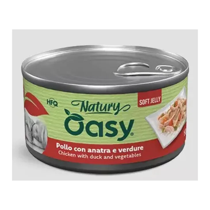 Oasy Cibo Umido per Cani Adulti Pollo e Anatra Gelatina 150g Oasy Cibo Umido per Cani Adulti Pollo e Anatra Gelatina 150g