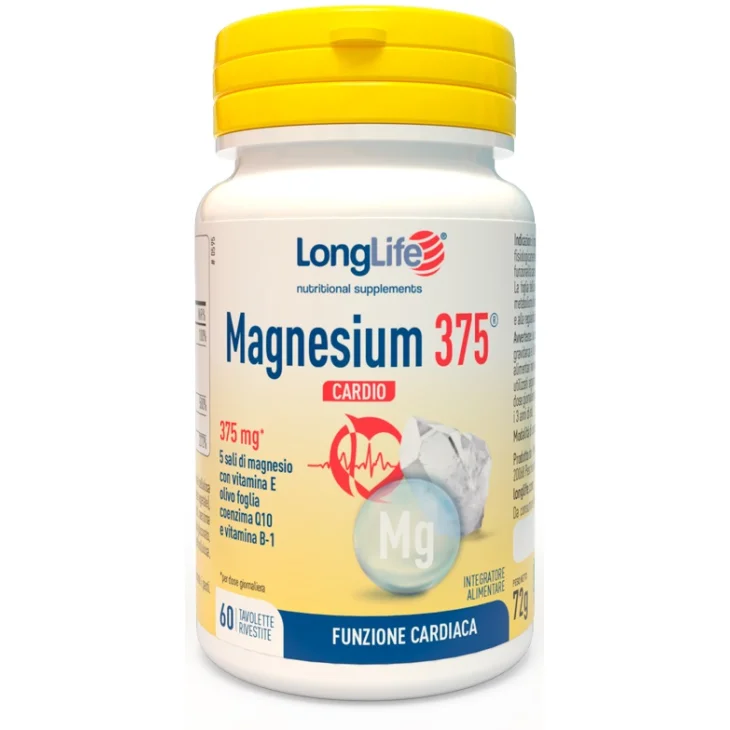 Longlife Magnesium 375 Cardio Integratore per il Cuore 60 Tavolette