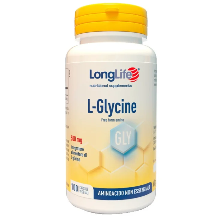 Longlife L-glycine 500 mg Integratore per il Benessere del Sistema Nervoso 100 Capsule Vegetali Longlife L-glycine 500 mg Integratore per il Benessere del Sistema Nervoso 100 Capsule Vegetali