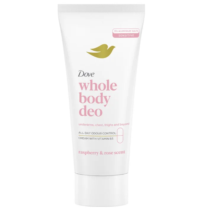 Dove Whole Body Deo Raspberry & Rosa Crema Deodorante per Tutto il Corpo 75 Ml