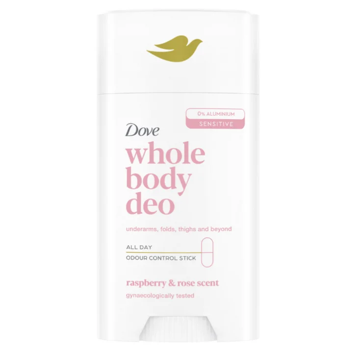 Dove Whole Body Deo Raspberry & Rosa Stick Deodorante per Tutto il Corpo 75 Ml