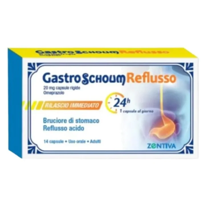 GastroSchoum Reflusso 20 mg per Acidità e Reflusso 14 Capsule GastroSchoum Reflusso 20 mg per Acidità e Reflusso 14 Capsule