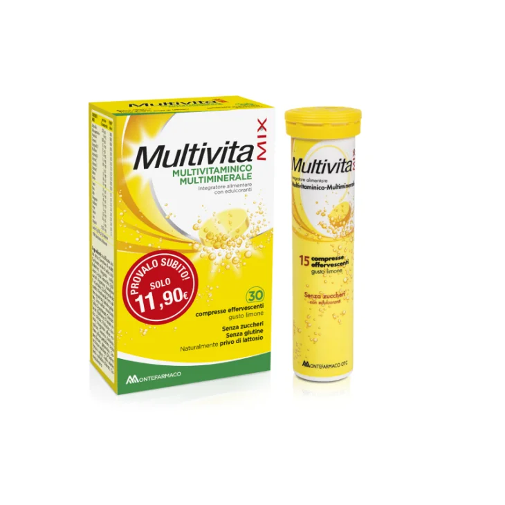 Montefarmaco Multivitamix Multivitaminico Multiminerale 30 compresse Effervescenti Montefarmaco Multivitamix Multivitaminico Multiminerale 30 compresse Effervescenti