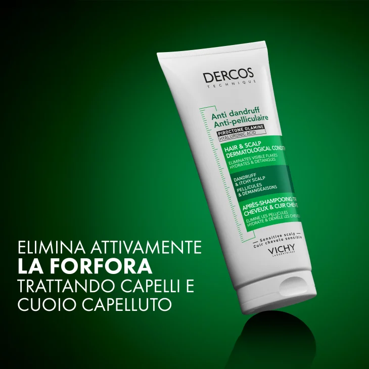 Vichy Dercos Balsamo Anti-Forfora Per Cuoio Capelluto Sensibile  Azione Idratante Prurito Ridotto e Capelli Districati 200 ml