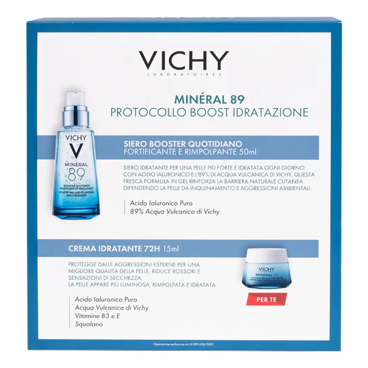 Vichy Cofanetto Regalo Boost Idratazione con Min&eacute;ral 89 Booster Siero 50ml + Min&eacute;ral 89 Crema 15ml