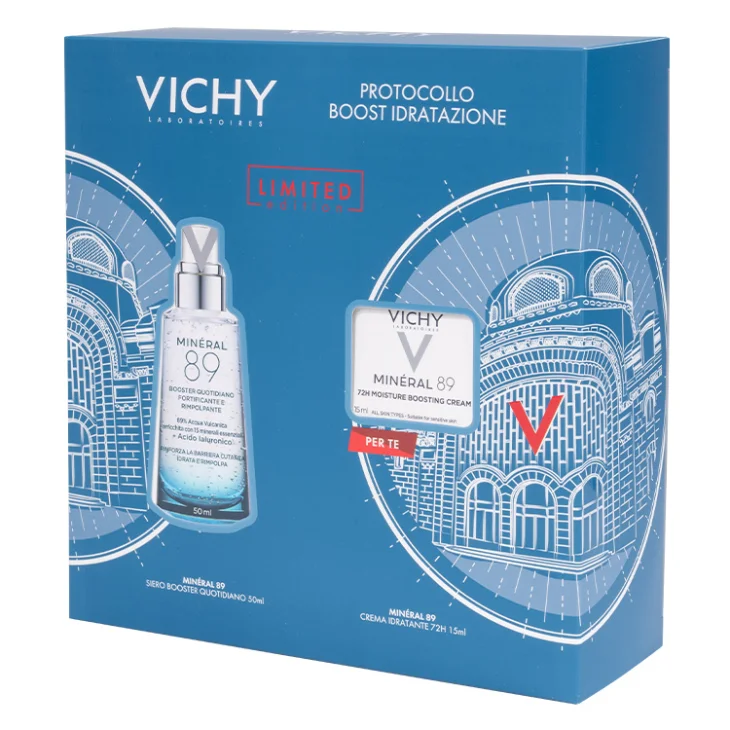 Vichy Cofanetto Regalo Boost Idratazione con Min&eacute;ral 89 Booster Siero 50ml + Min&eacute;ral 89 Crema 15ml