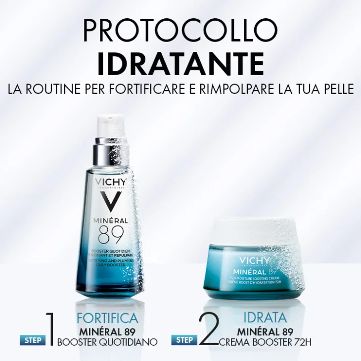 Vichy Cofanetto Regalo Boost Idratazione con Min&eacute;ral 89 Booster Siero 50ml + Min&eacute;ral 89 Crema 15ml