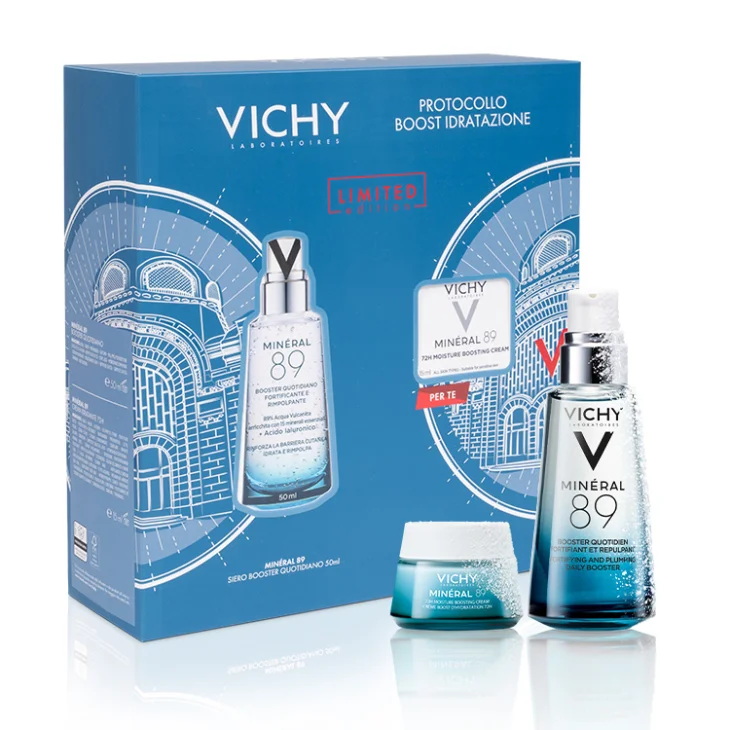Vichy Cofanetto Regalo Boost Idratazione con Min&eacute;ral 89 Booster Siero 50ml + Min&eacute;ral 89 Crema 15ml