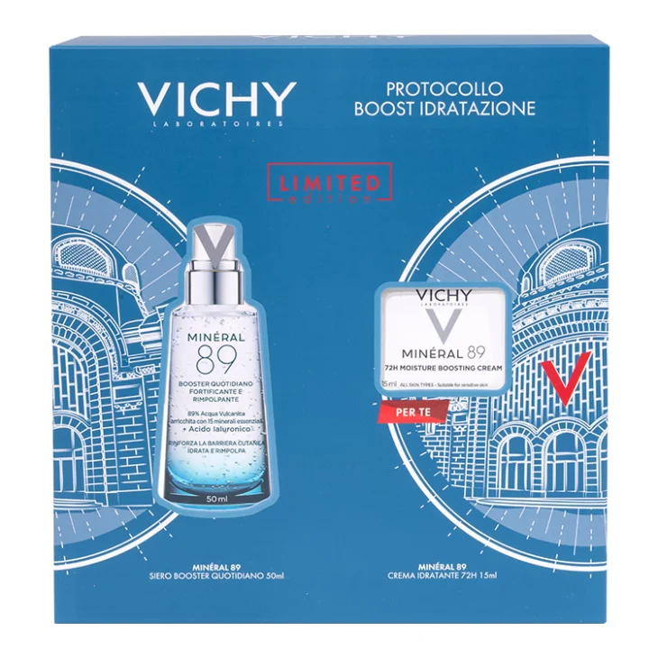 Vichy Cofanetto Regalo Boost Idratazione con Min&eacute;ral 89 Booster Siero 50ml + Min&eacute;ral 89 Crema 15ml