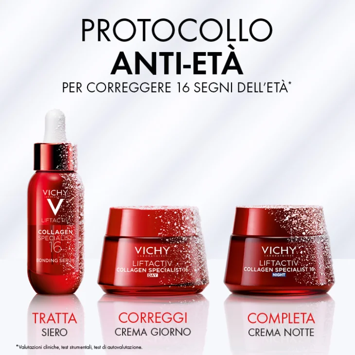 Vichy Cofanetto Spa Protocollo Antiet&agrave; Liftactiv Collagen Specialist 16 Siero 30ml + Crema Giorno 15ml + Crema Notte 15ml