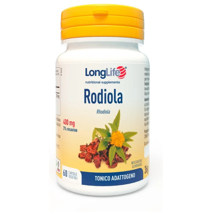 Longlife Rodiola 3%  400mg Integratore per Stanchezza Fisica e Mentale 60 Capsule