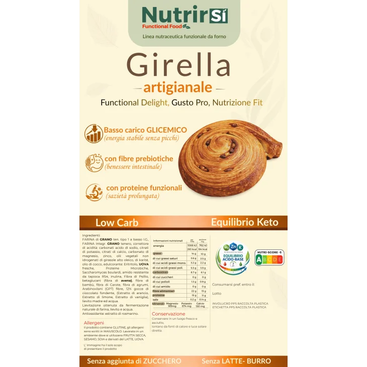 Nutrirsi Nutrigirella Biscotti Low Carb a Basso Carico Glicemico