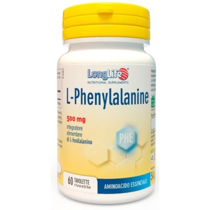 Longlife L-fenilalanina 500 Mg Integratore per il benessere del sistema nervoso 60 Compresse Longlife L-fenilalanina 500 Mg Integratore per il benessere del sistema nervoso 60 Compresse