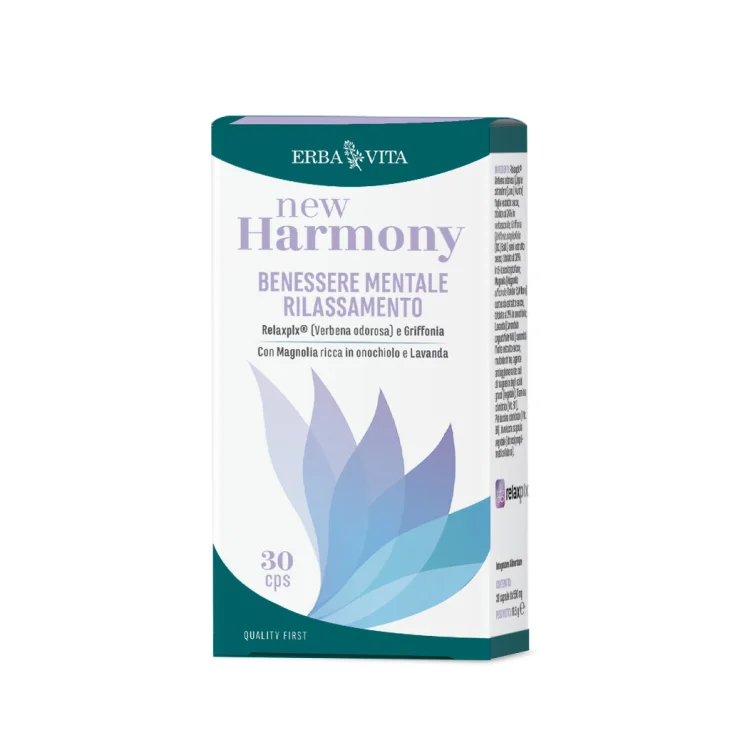 Erba Vita New Harmony Integratore Tono Dell'umore E Rilassamento 30 Capsule Erba Vita New Harmony Integratore Tono Dell'umore E Rilassamento 30 Capsule