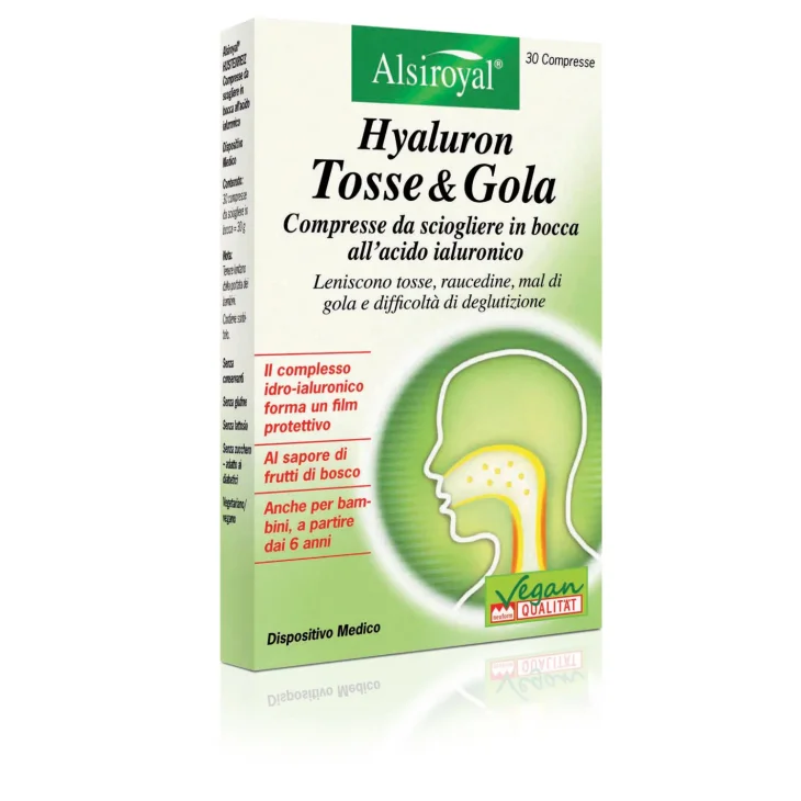 Hyaluron Tosse & Gola Compresse a base di Acido Ialuronico 30 Compresse