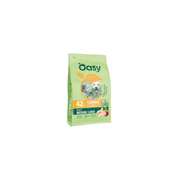 Oasy Dry Dog Original Adult Medium/Large Alimento Secco per Cani Gusto Pollo 2 Kg Oasy Dry Dog Original Adult Medium/Large Alimento Secco per Cani Gusto Pollo 2 Kg