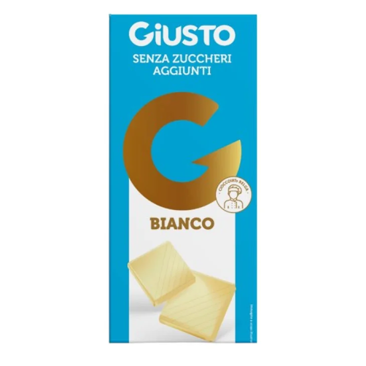 Giusto Tavoletta Di Cioccolato Bianco Senza Zuccheri Aggiunti E Senza Glutine 85 G