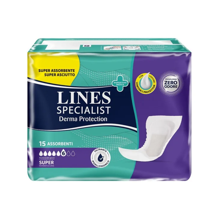 Lines Specialist Derma Protection Pannolone Sagomato Anatomico Super 15 Pezzi
