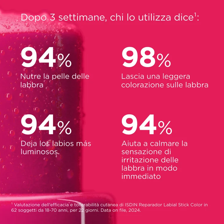 Isdin Reparador Labial Pink Stick labbra colorato con acido ialuronico che fornisce fino a 24 ore di idratazione intensa Colore Rosa 4 grammi Isdin Reparador Labial Pink Stick labbra colorato con acido ialuronico che fornisce fino a 24 ore di idratazione intensa Colore Rosa 4 grammi