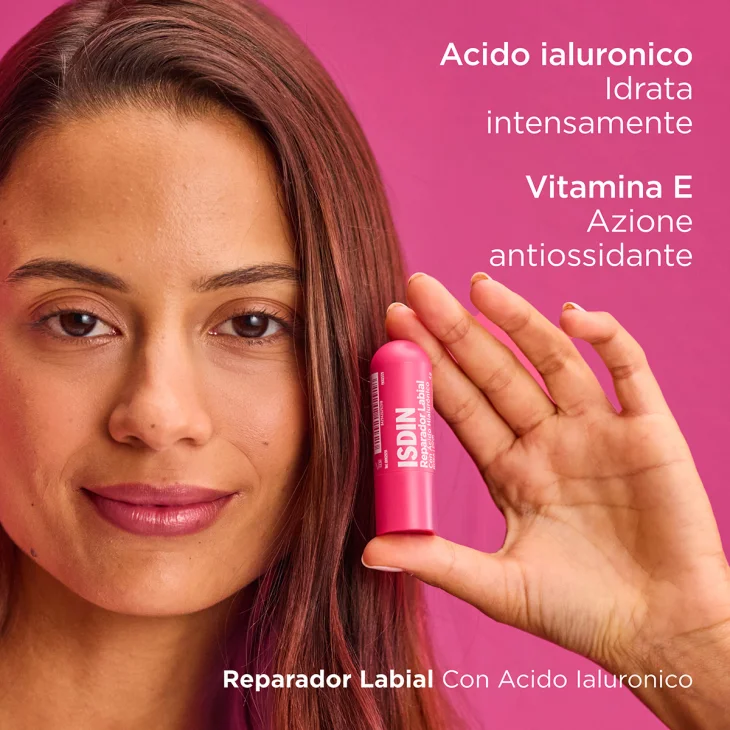 Isdin Reparador Labial Pink Stick labbra colorato con acido ialuronico che fornisce fino a 24 ore di idratazione intensa Colore Rosa 4 grammi Isdin Reparador Labial Pink Stick labbra colorato con acido ialuronico che fornisce fino a 24 ore di idratazione intensa Colore Rosa 4 grammi