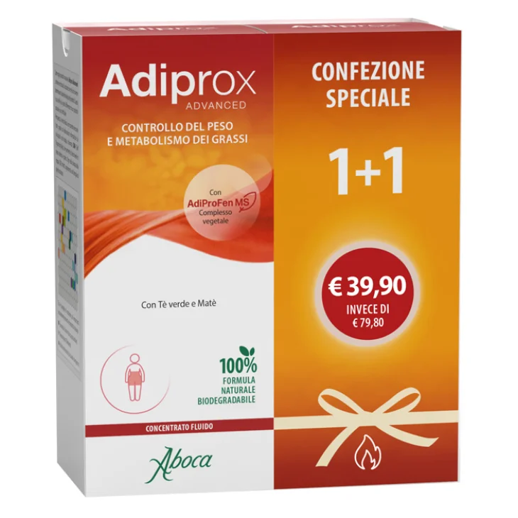 Aboca Fitomagra Adiprox Advanced Concentrato Fluido Integratore per il Controllo del Peso 2 confezioni da 325 gr