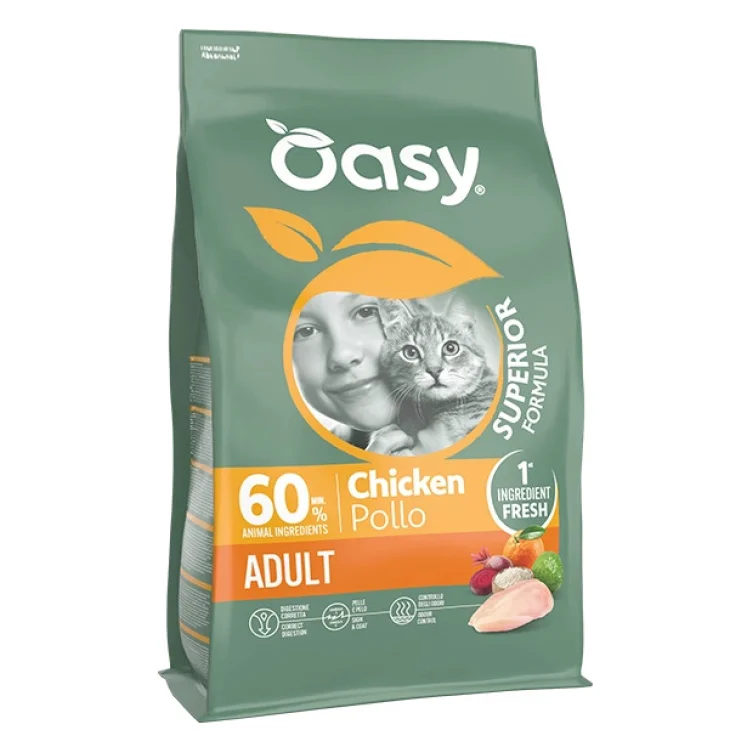 Oasy Superior Formula Cibo Secco Gatto Adult Pollo 300 g Oasy Superior Formula Cibo Secco Gatto Adult Pollo 300 g