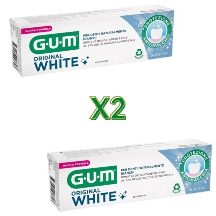 Gum Original White Dentifricio Sbiancante 2 Confezioni 150 ml