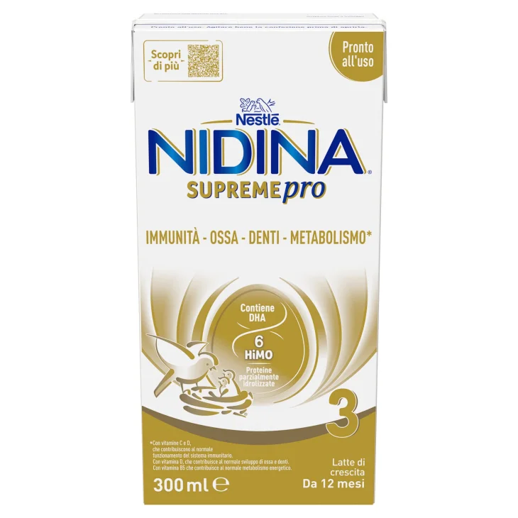 Nidina Supreme Pro 3 Latte Crescita con Vitamine da 1 Anno di et&agrave; 300 ml