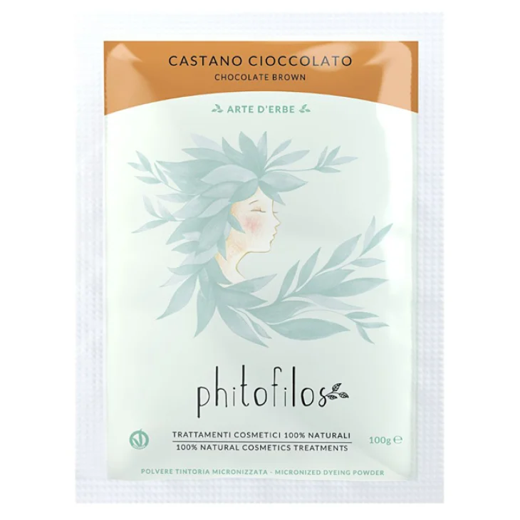 Phitofilos Castano Cioccolato Polvere Tintoria Naturale Per Capelli 100 G