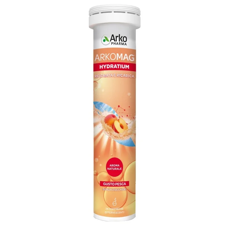 Arkopharma Arkomag Hydratium Reidrata e Ricarica Gusto Pesca 24 compresse effervescenti Arkopharma Arkomag Hydratium Reidrata e Ricarica Gusto Pesca 24 compresse effervescenti